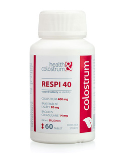 Respi 40 cmúľavé tablety s colostrom, mikrobiálnymi lyzáty a vitamínom C - 60 ks